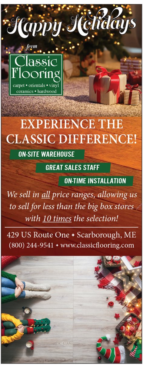 keepitlocalME's tweet image. At Classic Flooring, you get the #ClassicDifference - #flooring in all price ranges for less than big box stores with 10X the selection! Stop by 429 US Rte 1 in #Scarborough, call 800.244.9541, or click classicflooring.com. #locallyowned #carpet #tile #keepitlocalmaine
