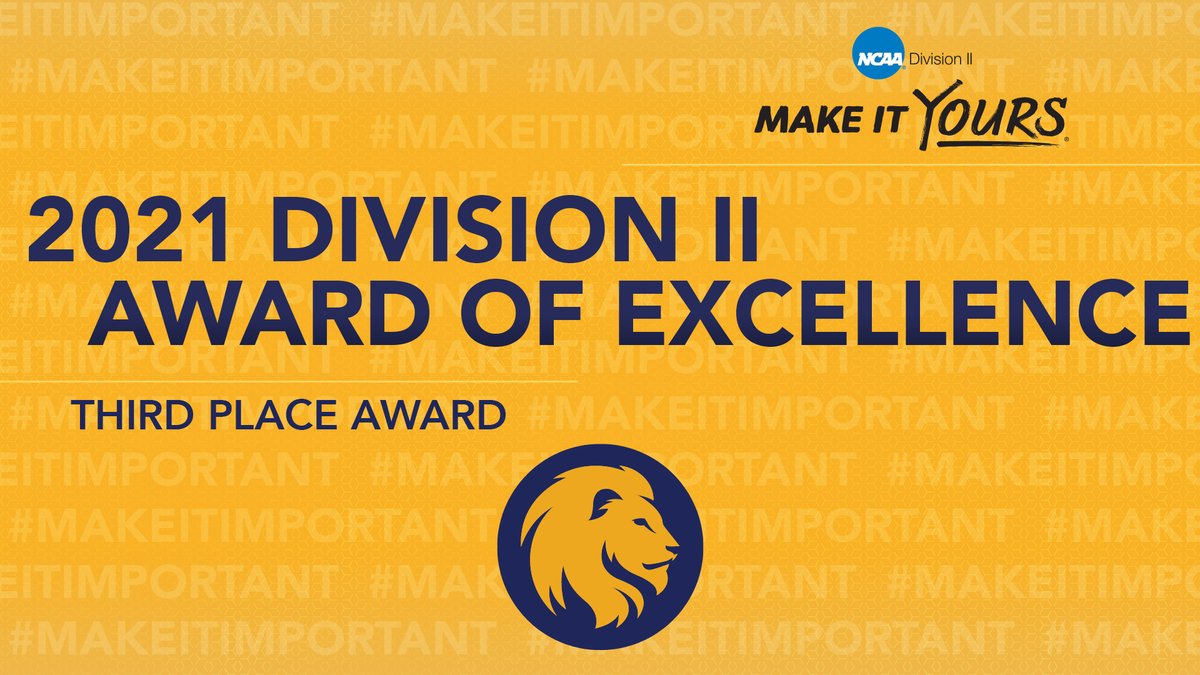 LoneStarConf's tweet photo. Congratulations to @Lion_Athletics on earning 2021 @NCAADII Award of Excellence third-place honors for their #MakeItImportant Initiative! 

🔗 - https://t.co/N7oTWSmCz1 https://t.co/2ryqAWwD3p