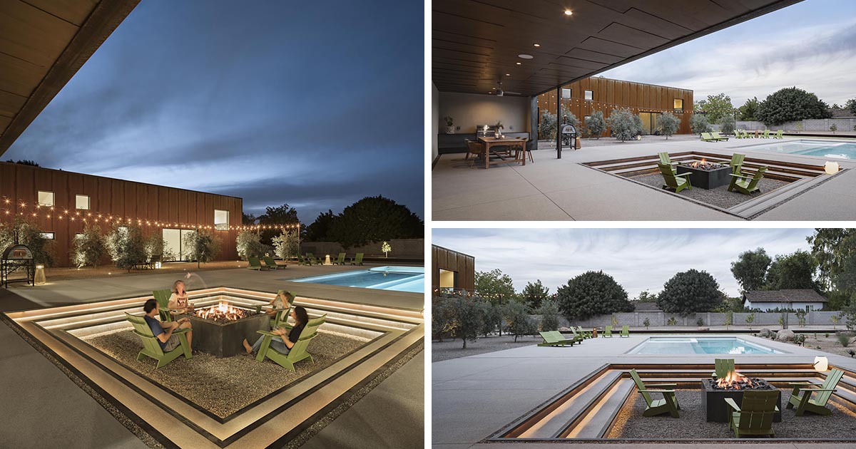 A Sunken Fire Pit Sets The Scene For Outdoor Entertainment At This Home

See more photos here > bit.ly/3oQcOJv

#Architecture #InteriorDesign #Landscaping