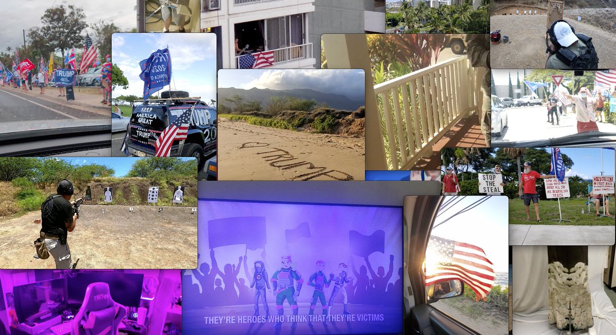 Most, but not all. So I clicked around the state and viewed all the videos still up. Nothing insurrectional surfaced. But a few trends did emerge:1. Videos of TVs2. Trump caravans/rallies3. Trips to the gun range/beach/church4. White folk6/