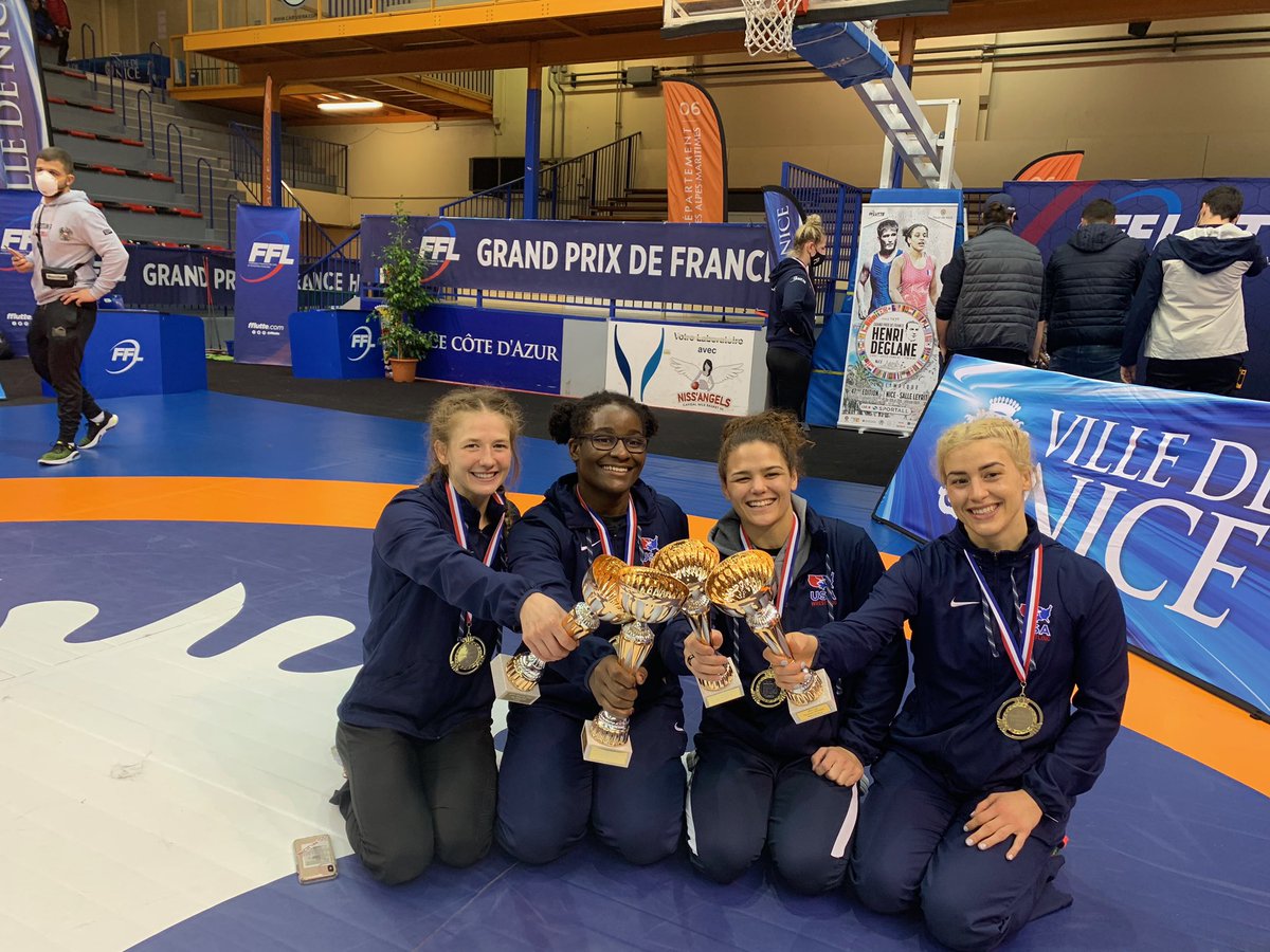 DMVRTC's tweet photo. What a day!! These ladies killed it in France. π―πͺπΌ Congratulations!! ππ₯
ββ
#wrestling #usawrestling #usawomenswrestling #dmvrtc #teamusa #grandprixdefrance #nicefrance https://t.co/l95G50EQCZ