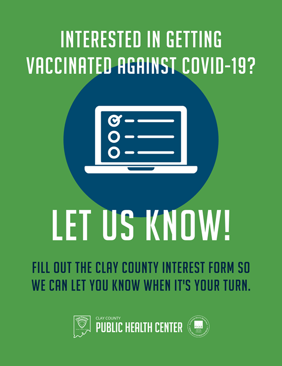 claymohealth's tweet photo. Let us know you're interested in getting vaccinated against #COVID19 by filling out new CCPHC's interest form. 

Please note: This does not guarantee you will receive COVID vaccination from CCPHC. This is NOT a registration form for vaccination. 

https://t.co/CQgrJD8QCr https://t.co/Bgg1UwGXc9