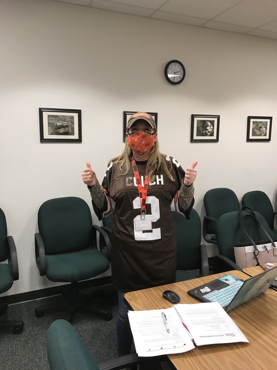 Betsy is ready for the game!  Thanks for being a good sport!