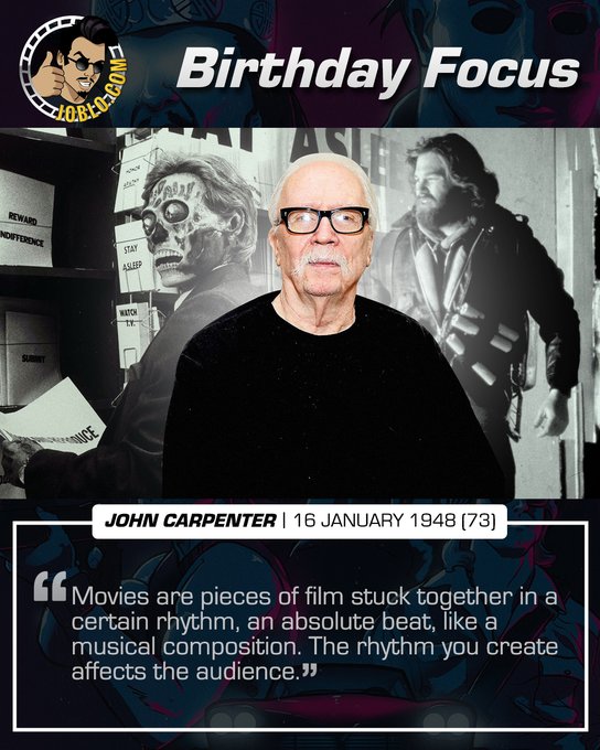 Wishing a very happy 73rd birthday to the incredible, John Carpenter! 