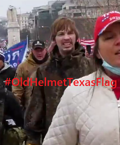  #OldHelmetTexasFlag  #SeditionHunters  #CapitolRiots Heading to the capitol after removing helmet