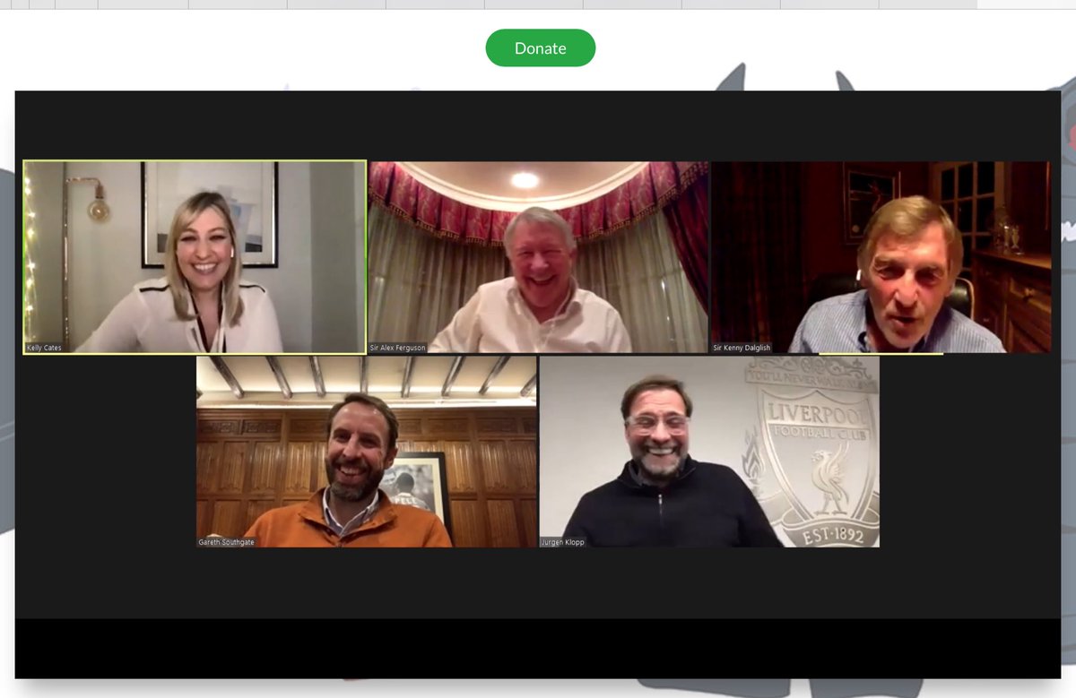 Sir Alex sent Jurgen Klopp to bed (the  #LFC manager had to go)Such a pleasure to see them all relaxed and exchanging stories @LockdownThtr