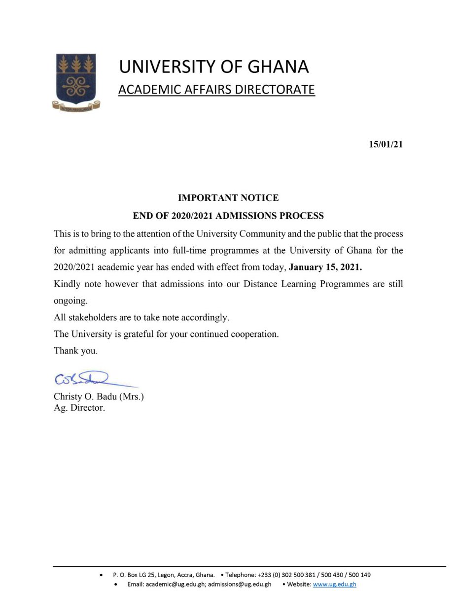 UnivofGh's tweet photo. IMPORTANT NOTICE... https://t.co/xMCqwEOpCk