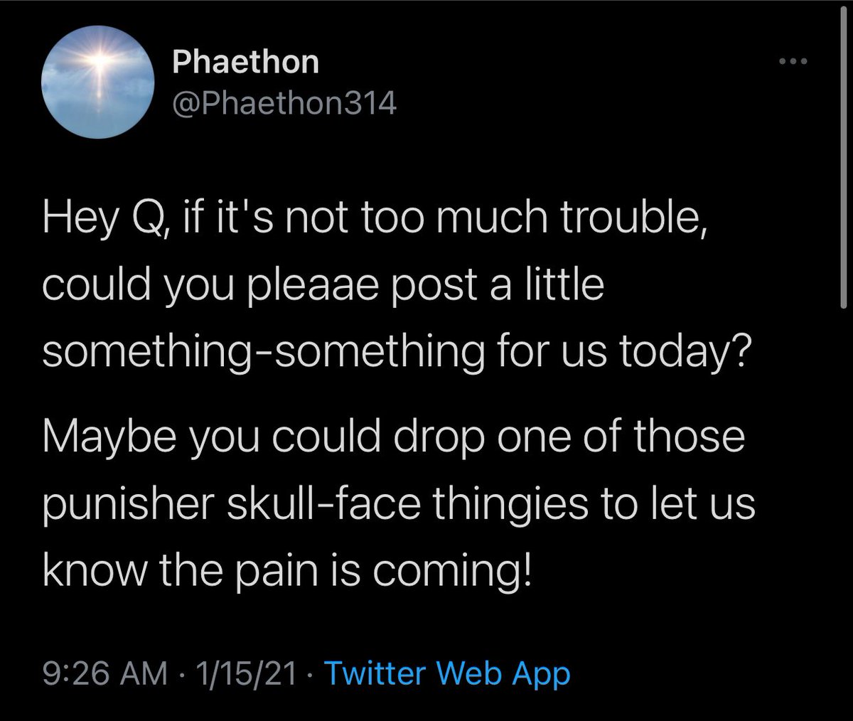 PokerPolitics's tweet image. Dear Q, I tweeted you but still ain't droppin’
I left my memes, my decodes, and my QOath at the bottom
I made two memes back in autumn, you must not-a got 'em
There probably was a problem on the Chans or somethin'