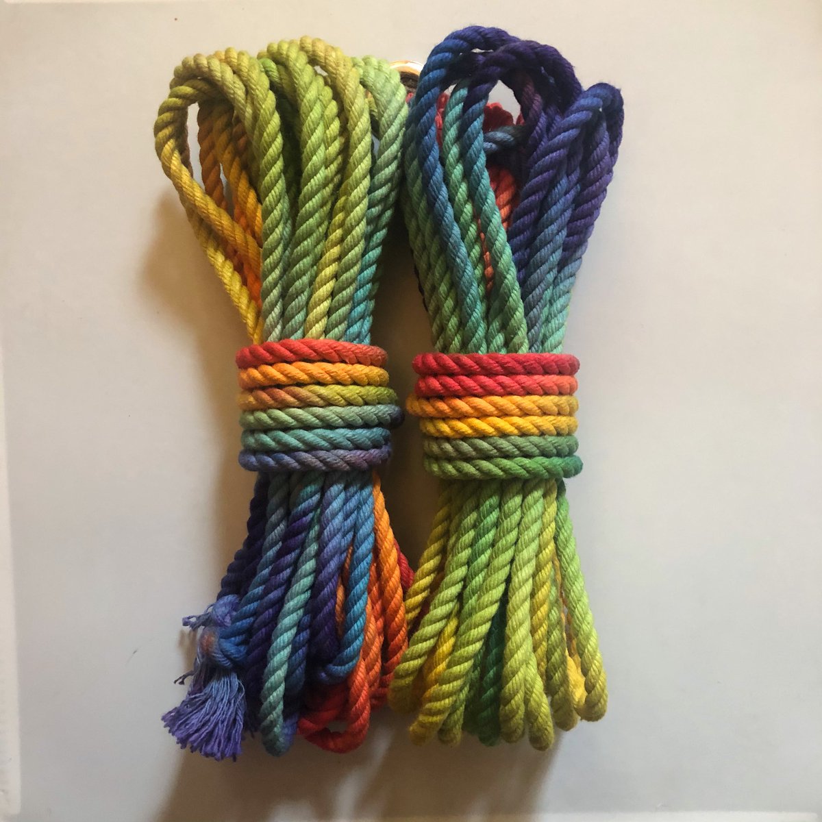 ShortArmShibari's tweet photo. #RainbowRope https://t.co/XNypW27nio