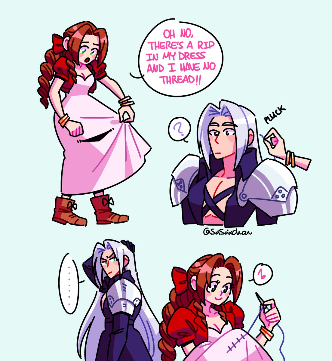 based on a silly thing my friend said to me 
anywhere i still haven't seen or played this game lmao
#Sephiroth #Aerith #FF7 
