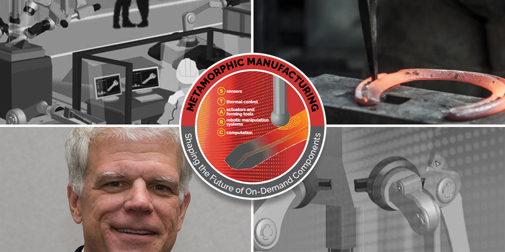 OhioStateIML's tweet image. Glenn Daehn's (@Daehn) robotic blacksmithing allows for #manufacturing of replacement parts very quickly, limiting downtime and eliminating hard-to-find tooling and dies used to make original parts. Great article by @SMEMediaNews. 

sme.org/technologies/a…