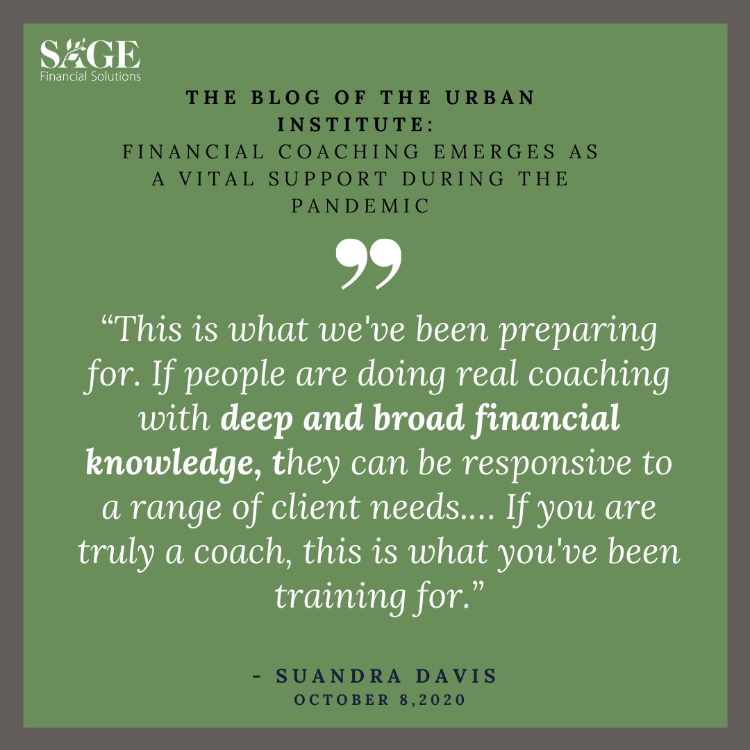 Even though clients’ goals might change during a crisis, the core mission of coaching does not. Coaches still strive to support client-identified goals. 

That's why 'good' financial coaches must have deep & broad financial knowledge.  #Financialcoach #everythingaffectseverything
