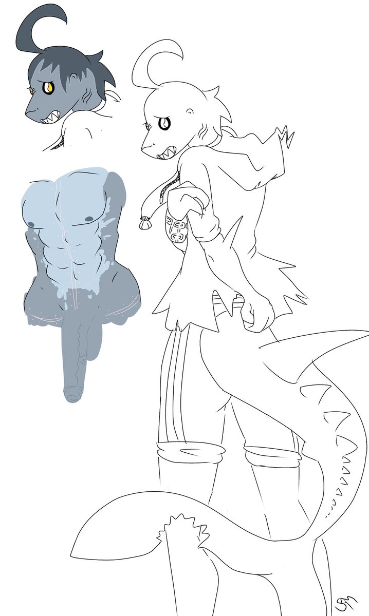 TheShynasty's tweet photo. #InvaderZimNSFW 
Giant shark dick Mako, this Dib belongs to @_Dramance . He went to Hell and got turned into a bipedal shark person. https://t.co/lAOV6HeL8n