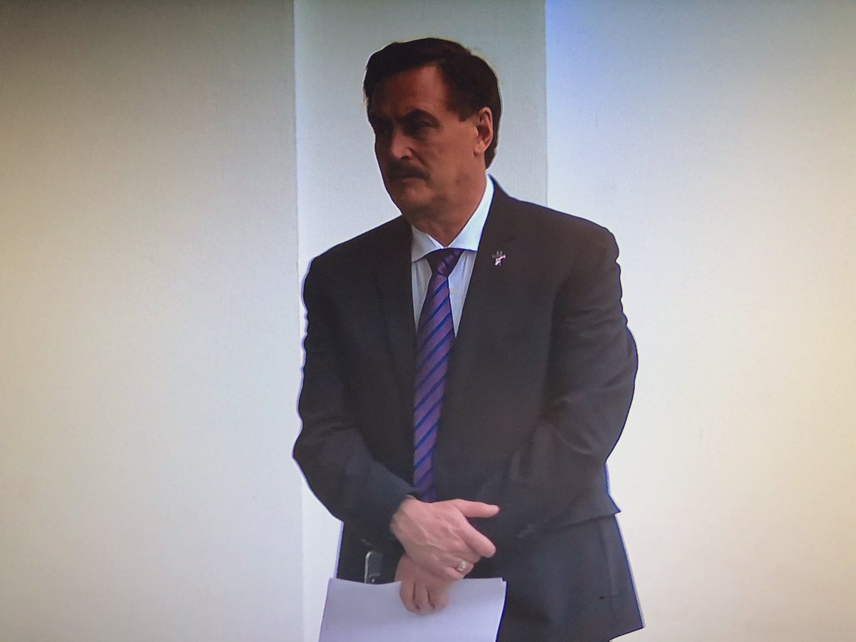 Acosta's tweet image. My Pillow guy is at WH today