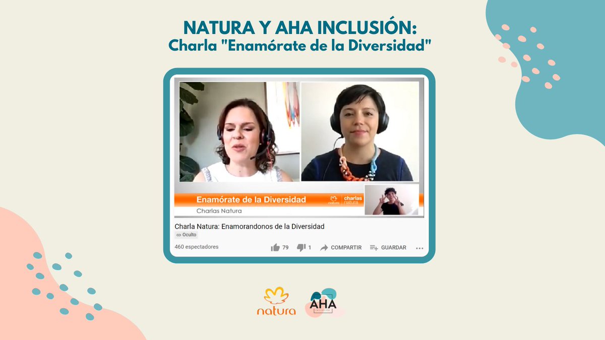 AhaInclusion's tweet photo. Ayer, junto a @natura_chile llevamos a cabo la charla “Enamórate de la Diversidad”, un espacio de conversación y aprendizaje donde dialogamos sobre temáticas LGBTI+. Estamos felices porque asistieron cerca de 500 personas, lo que demuestra lo relevante que es hablar #diversidad https://t.co/traNwzqXTa