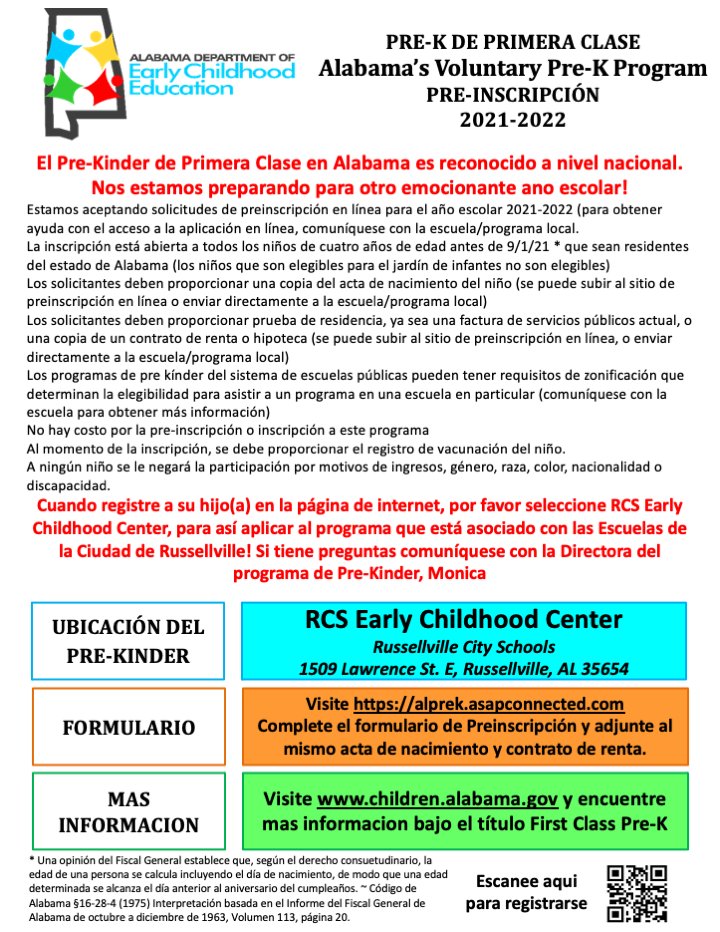 Enroll in our PreK TODAY!!!  Click the images for enrollment information in English or Spanish. #TheTraditionBeginsHere