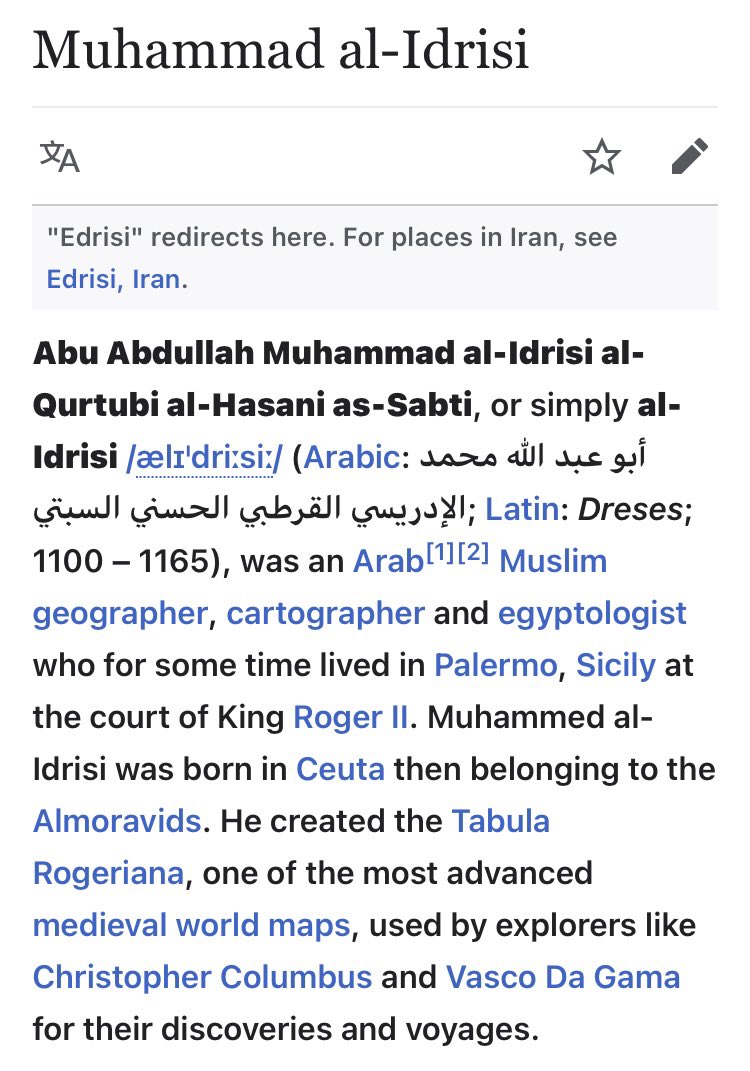 The geographer that Anville references on his 1766 AD map is Edrisi, also known as Idrisi, who was a famous map maker and geographer in the 1100 AD, who made maps so accurate that 300 years afterwards both Columbus and De Gama used Edrisi maps to navigate Europe/African waters