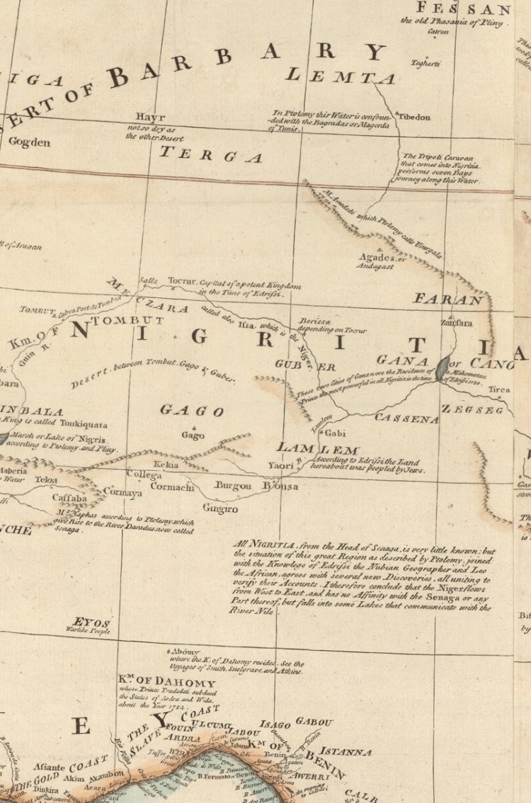 A look again at the 1766 AD map of Africa by Anville finds a region/kingdom/country he calls Nigritia, and notes Edrisi says it was populated by ‘Jews’, keep in mind Edrisi says this in 1100s AD and Anville finds it important to put on a 1766 AD map because they were still there