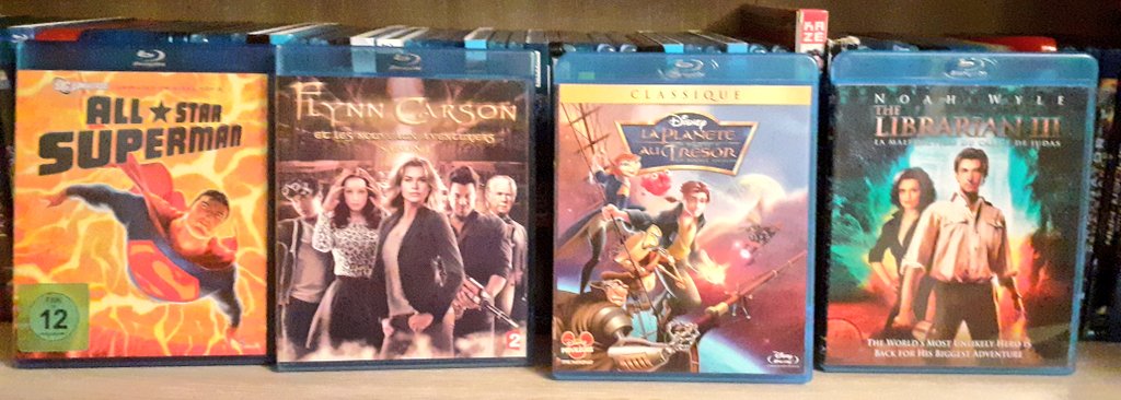 cine_Nightmare's tweet photo. Les achats #Vinted reçus aujourd'hui
#BluRay #BluRayCollection
#Disney #LaPlaneteAuTresor #TreasurePlanet
#DCComics #AllStarSuperman
#Serie #FlynnCarson
#TheLibrarian3 https://t.co/AB5gGHnYFR