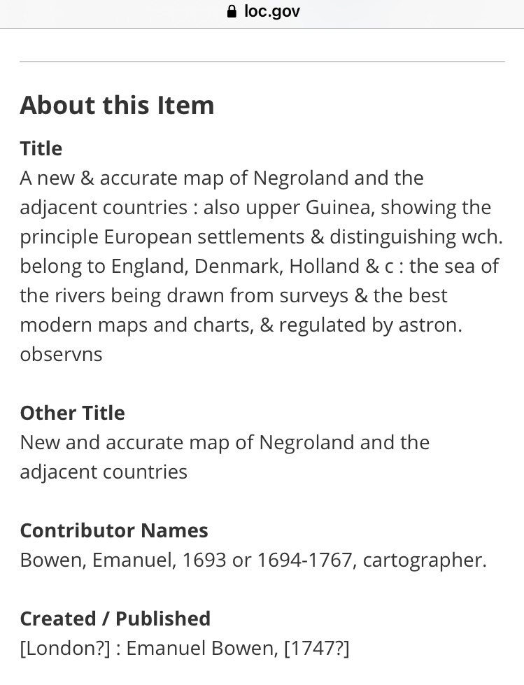 This is a map at the Library of Congress dated 1747 by cartographer Bowen, entitled New and Accurate map of Negroland and adjacent counties. The is the same region as the Anville map that called the area Nigarita where the ‘Jews’ populated hundreds of year earlier and still were