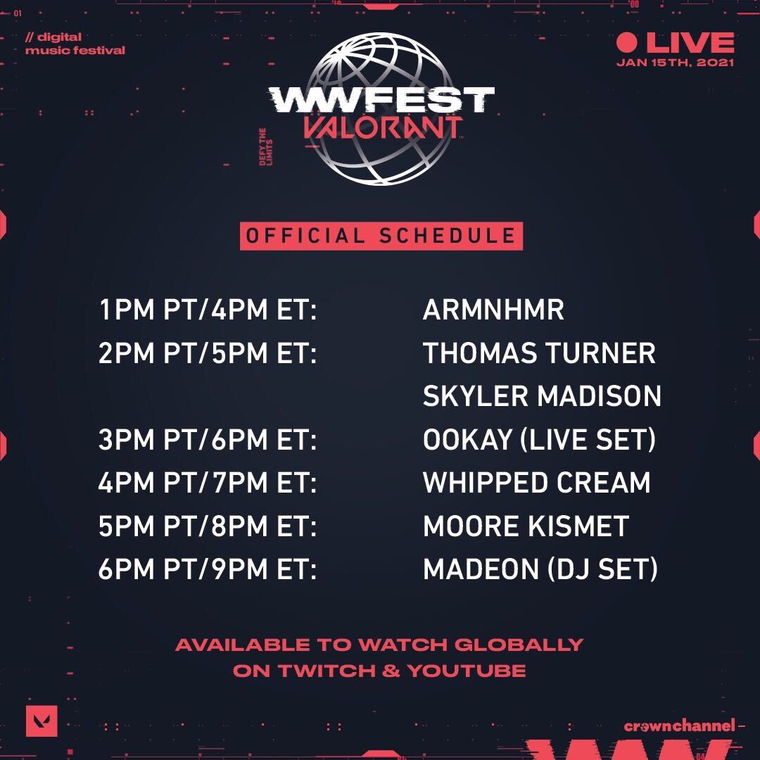 Just half an hour left until the #wwFest party kicks off on Twitch. You ready for an experience like no other? Tune in at 1 PM PT - 7 PM PT to watch live at twitch.tv/crown.