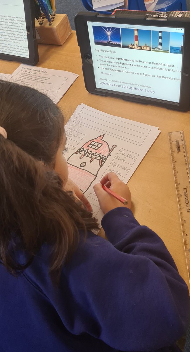 DeltaStrand's tweet photo. The topic in HMS Diamond this term is Lighthouses and Coastal Areas.
This afternoon the children researched different Lighthouses๐@DeltaStrand
The children had fun finding facts on the Ipad and drawing some fantastic pictures! #SuperProud #TopicFun https://t.co/33sNgbakdC
