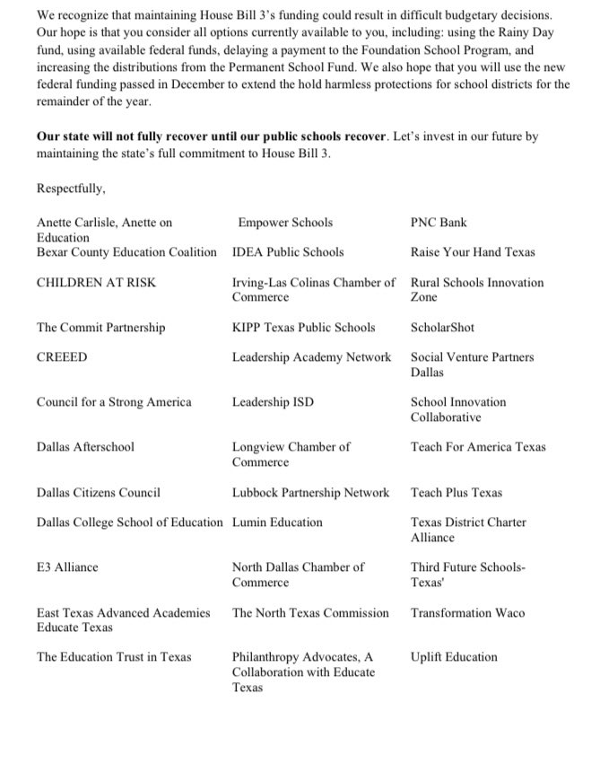 JeffKitner's tweet photo. Our first (likely of many) advocacy letter during the 87th legislative session. Along with friends like @Commit2Dallas, @investedtx, @NTxCommission, and others we #ProtectHB3 and investment in our public schools. #txlege https://t.co/JCwFcUzmT4