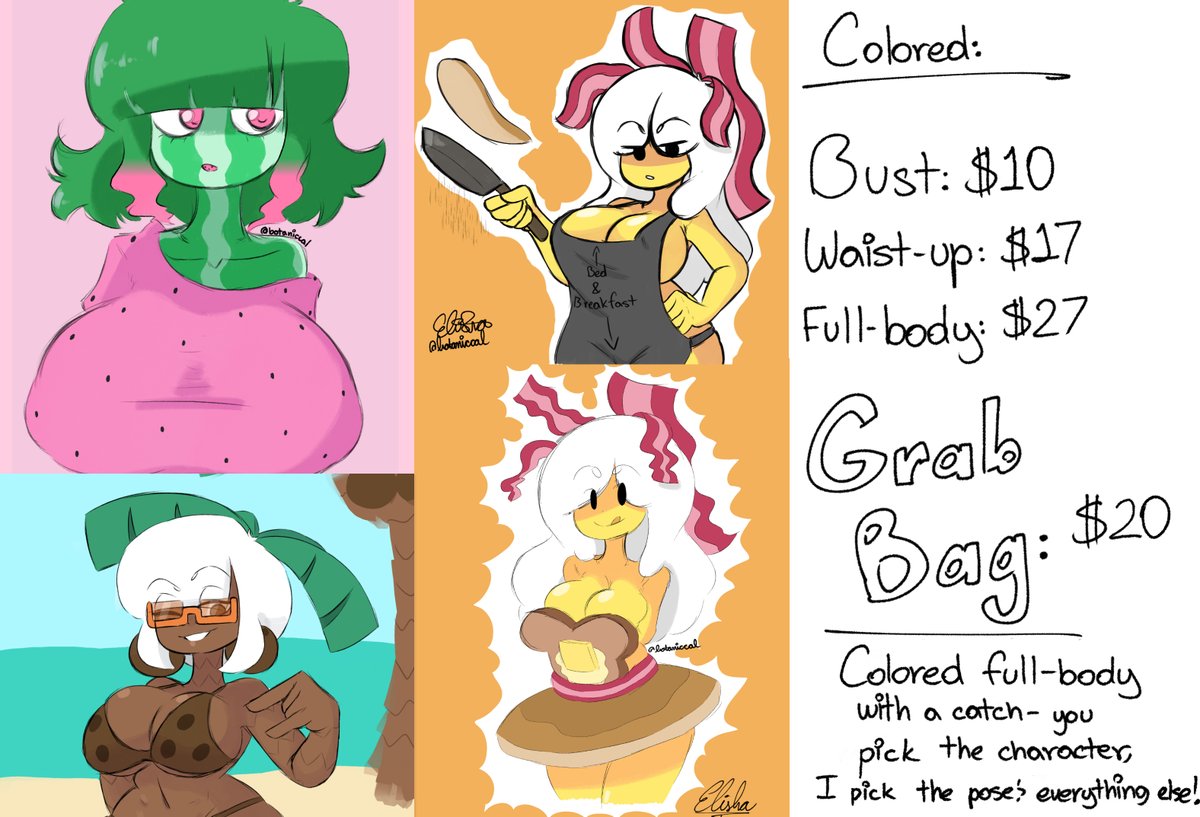 hello, im elisha and im starting uni so money is appreciated :)

Even if you can't commission, just spreading this around means a lot to me. DM me or contact me at Elisha#1337 on Discord if you wanna talk commissions there too 