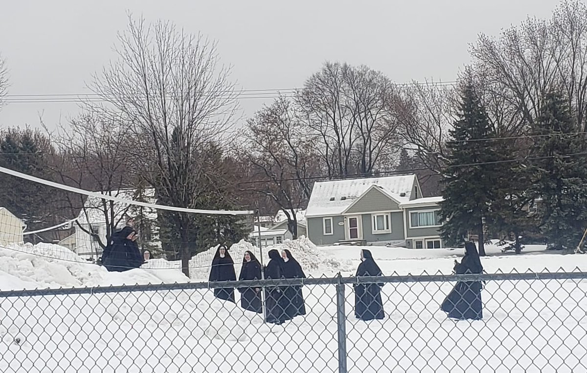 MaryEDivine's tweet photo. What the world needs today. Nuns sledding near White Bear Lake in Mahtomedi. (📸: Amy Bancroft Schilling) https://t.co/NvVmqBB3ld
