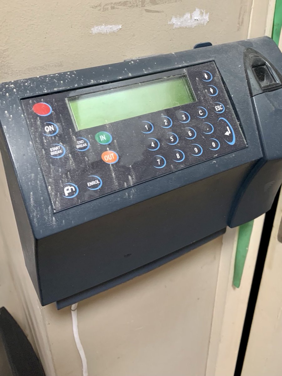 This is a clocking in and out machine. Every business we have taken over had these, and we have removed them all on day 1. We trust our colleagues to do their job...we don’t need machines like this to check up on them.
