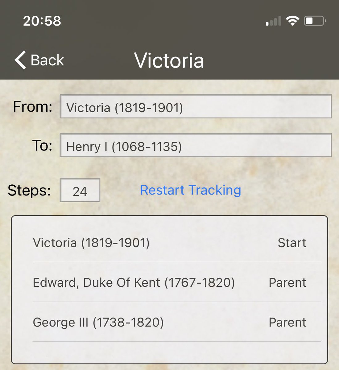4Bears9's tweet photo. One of the features we built into 4Bears is the ‘target-finding’ feature. Choose your target person and 4Bears will show the shortest path from anyone else to that person. Queen Victoria to King Henry I in 24 steps anyone? #History #4Bears https://t.co/z4tqVPxWvd