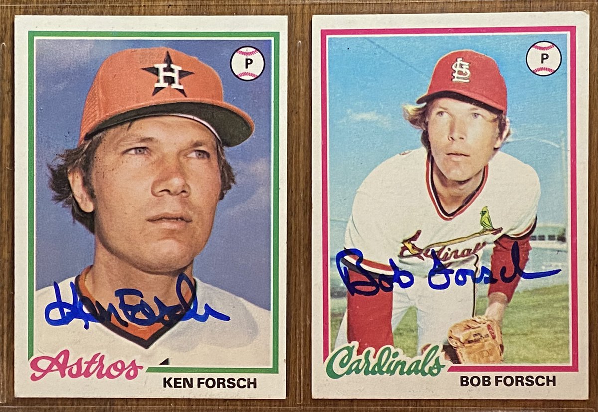 ScribSports's tweet photo. #MailDay: Only brother combo in MLB history to each throw a no-hitter. 2 days ago would have been Bob’s 71st birthday. One of my absolute favorites when I was a kid, I knew I had to find a matching signed #78Topps card of Bob’s when Ken so kindly signed TTM for me. Arrived today. https://t.co/QNZSF6Tg6e