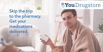 Stay safe indoors by having you &amp; your family’s medications delivered! We offer low prices on top brand name and generic products at YouDrugstore.com.
#youdrugstore #canadianpharmacy #onlinepharmacy #homedelivery #staysafe