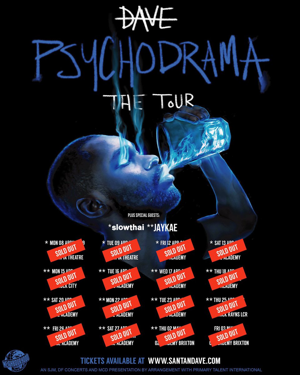 The UK leg of the tour would feature special guests Slowthai & Jaykae. Every date was sold out including two special shows at the O2 Academy Brixton. These shows had special appearances from Stormzy, AJ Tracey, Burna Boy, Headie One, J Hus and more.