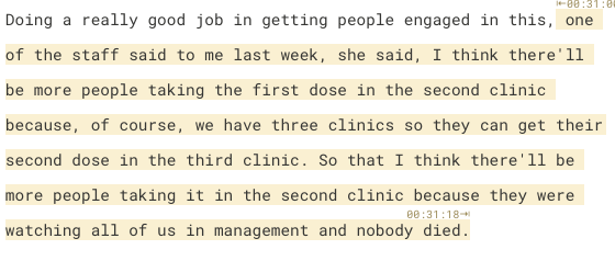 Not all workers are hard nos. Many are "not right nows." Folks are nervous about being the first ones to get it, and with side effects so far being minimal, many facilities are optimistic that numbers will tick up. This idea summed up by  @JewishHomeFam CEO Carol Silver Elliott.