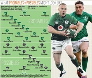 Probables v Possibles on paper shows good options for Ireland head coach Andy Farrell