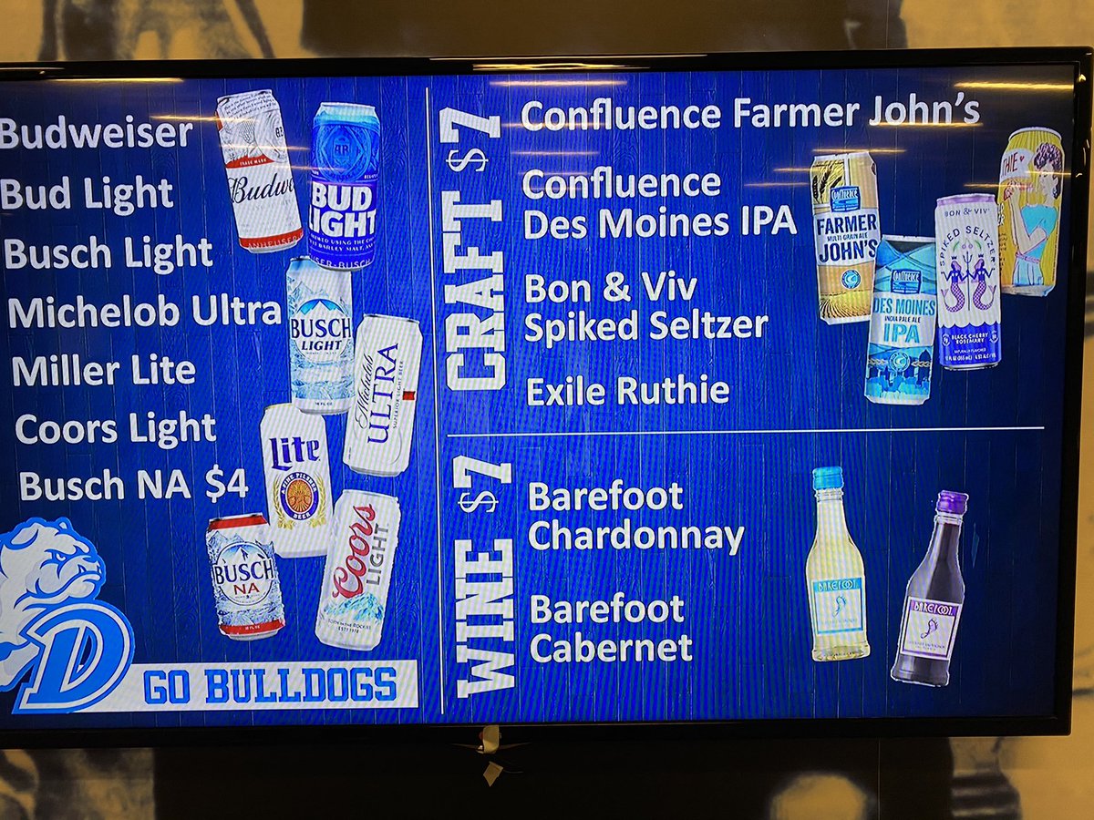Drake Facilities and Events (@drakeeventstaff) on Twitter photo 🚨🚨
The Beer is back! We are back to selling beer/wine at all Men’s and Women’s basketball games. Beer will be located in the Courtside Club. 🚨🚨
The Beer is back! We are back to selling beer/wine at all Men’s and Women’s basketball games. Beer will be located in the Courtside Club.