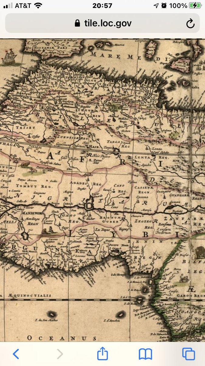 Map at Library of Congress dated 1688 by Wil, called Totius Africae that includes a section called Nigriarum