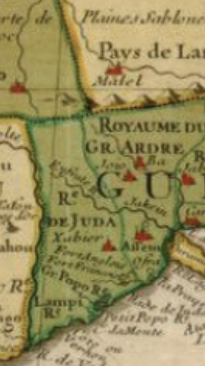 The Library of Congress map dated 1718 by l’isle of the Barbarie cost, Nigritie and Guinee, which shows the region of Nigritie/Negroland and the Kingdom of Juda at the ‘slave coast’