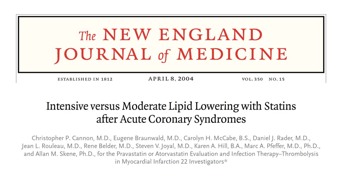 For those who don't know, PROVE-IT was an RCT comparing high dose atorva to moderate dose prava in secondary prevention
