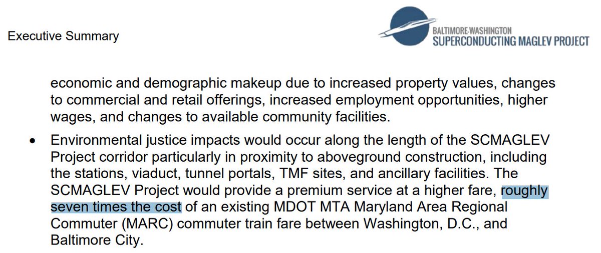 SCMAGLEV: you'll be able to take 7 MARC trips for the cost of one of ours.