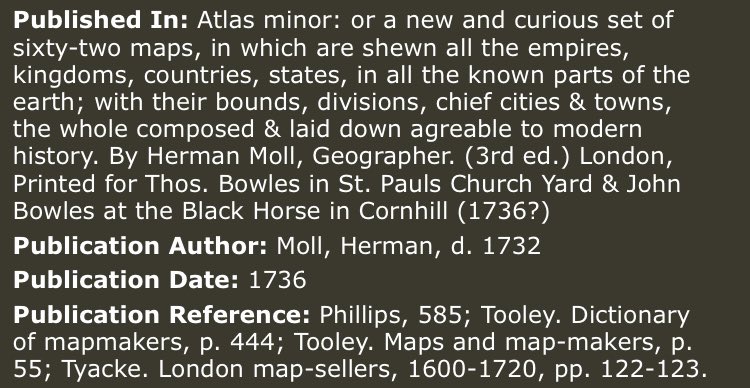 The David Rumsey Cartography Associates map dated 1736 AD by map maker Moll, included in Atlas Minor, of Negroland and Guinea