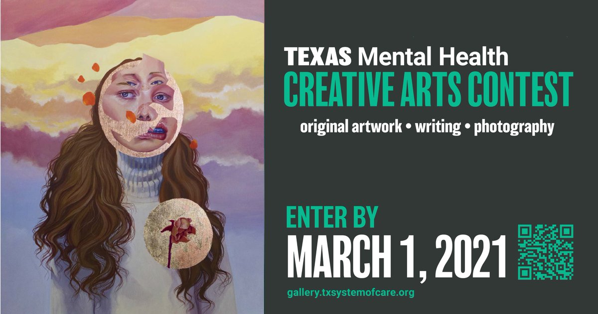 The Texas Mental Health Awareness Art Contest is open to both adults and youth, with three categories of entry: Original Art, Photography, and Writing.

Check it out!