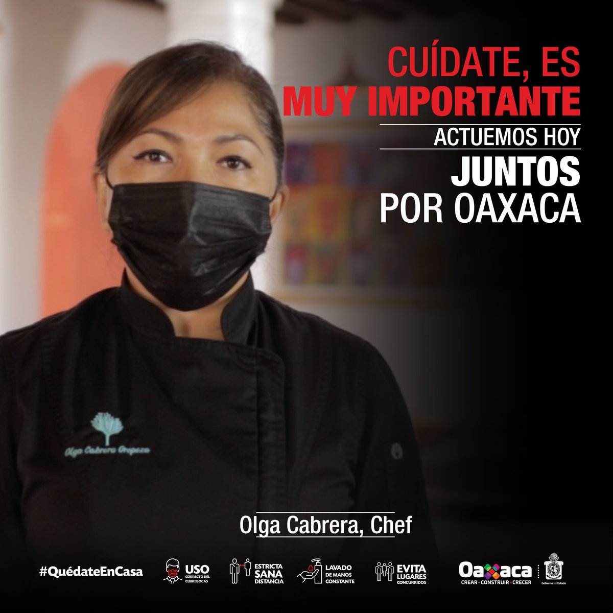 Cuídate, es muy importante; prioricemos nuestra salud, evitaremos más contagios. ¡Actuemos hoy! #JuntosPorOaxaca