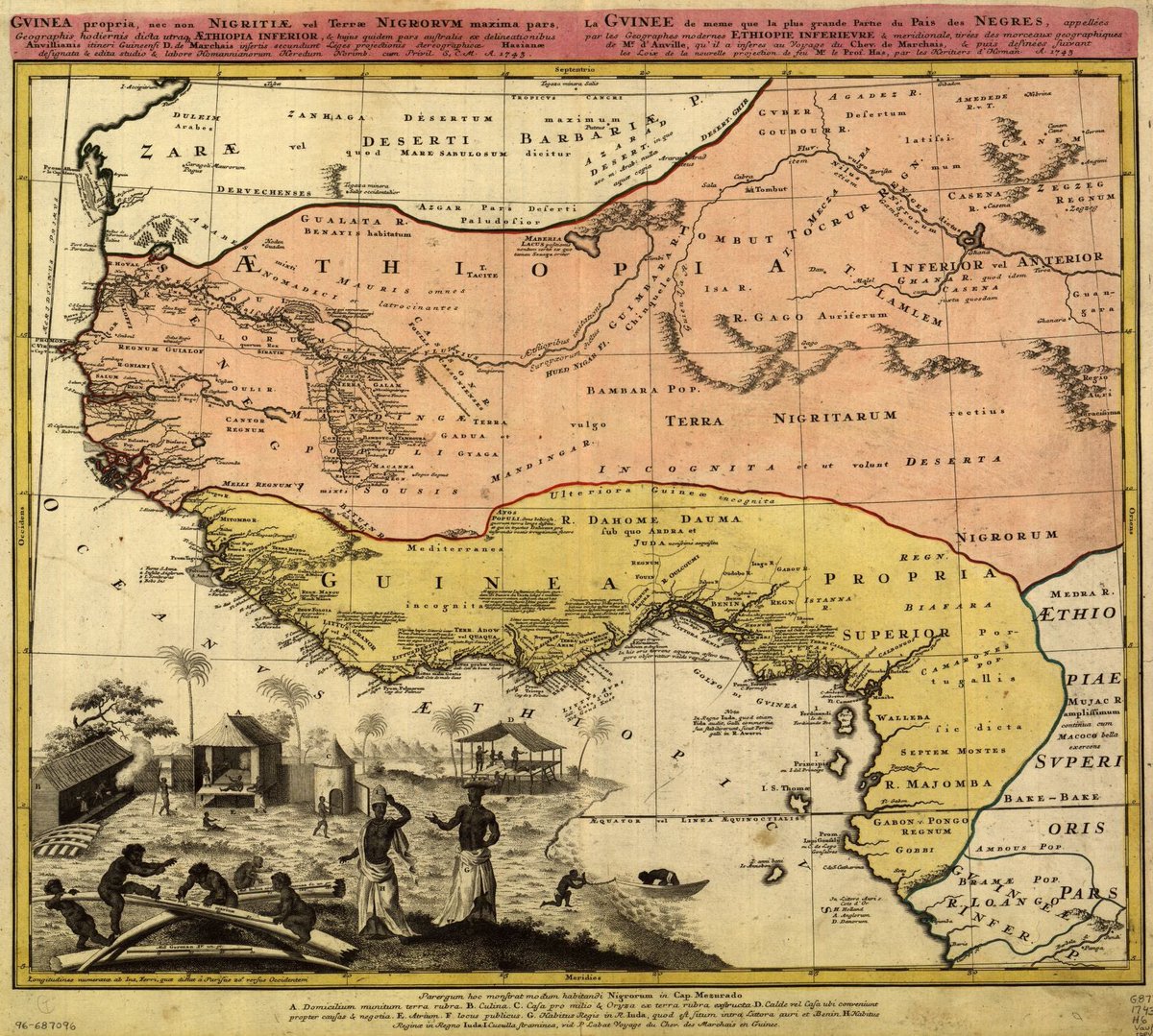 The Library of Congress map dated 1743 map of West Africa that shows the region/kingdom of Terra Nigritarum, which is Negroland