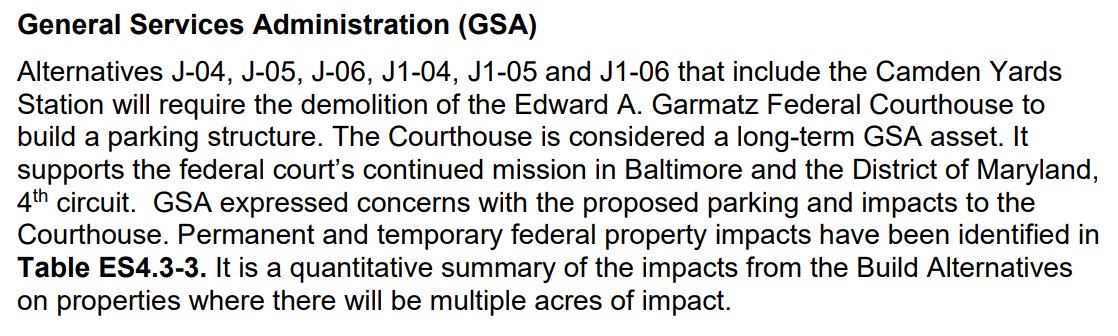 Not impacted by the preferred alternative: demolishing a federal courthouse to make way for a parking garage.