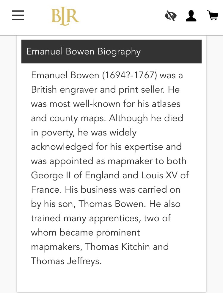 The BLR Rare Maps colored map dated 1744 by Bowen of West Africa that shows Negroland and the kingdom of Juda at the slave coast