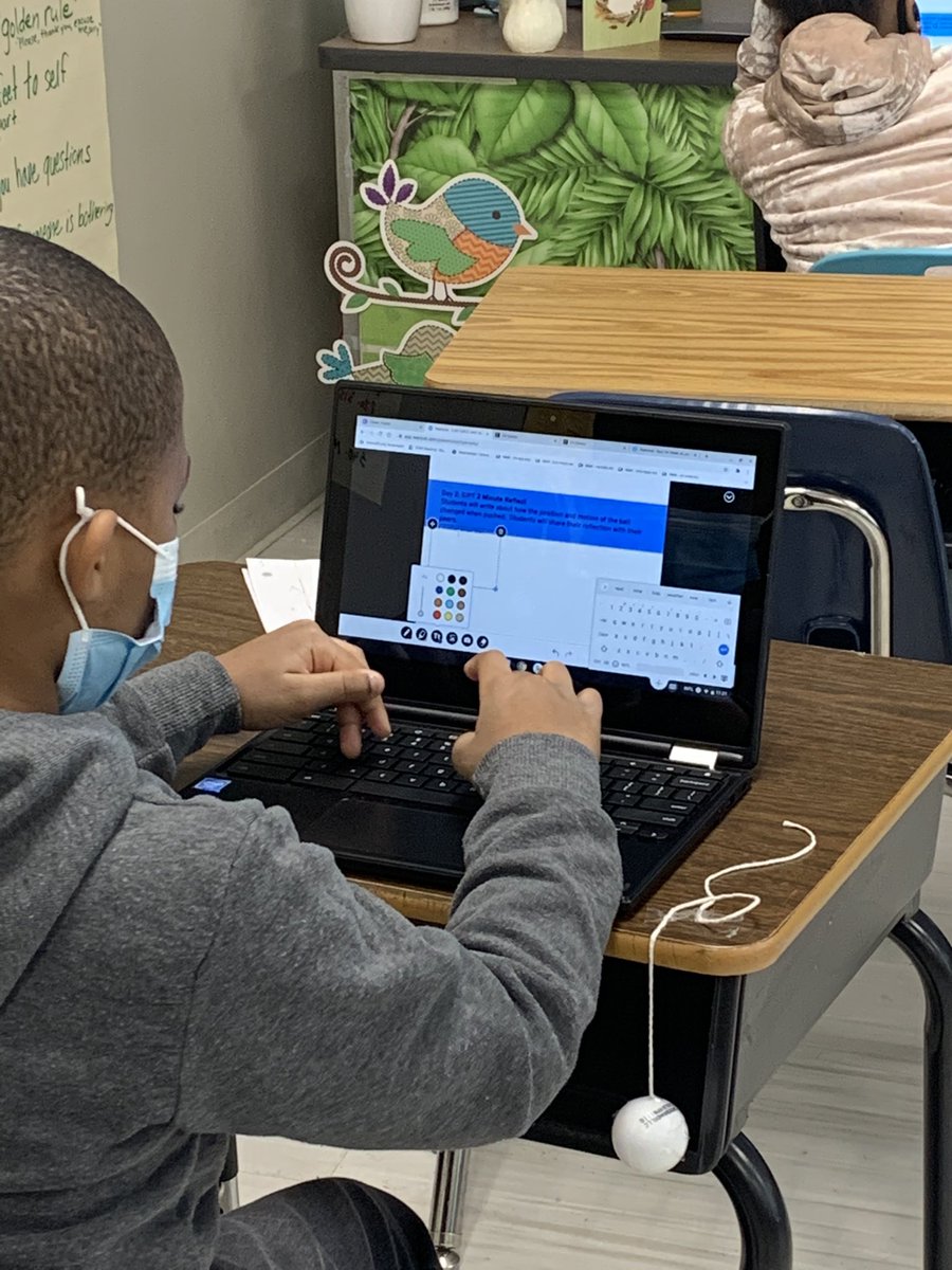 Ms. Bell’s s. <a href="/Anderson_AISD/">Anderson Academy</a> are challenged with force &amp; motion game questions. They investigate how the change of position/motion result from pushing or pulling a ball. Tip: attach the ball on a string to the student desk when testing. <a href="/STARS_902/">Tracy Mansfield</a> #AldineAnywhere #ClutchScience