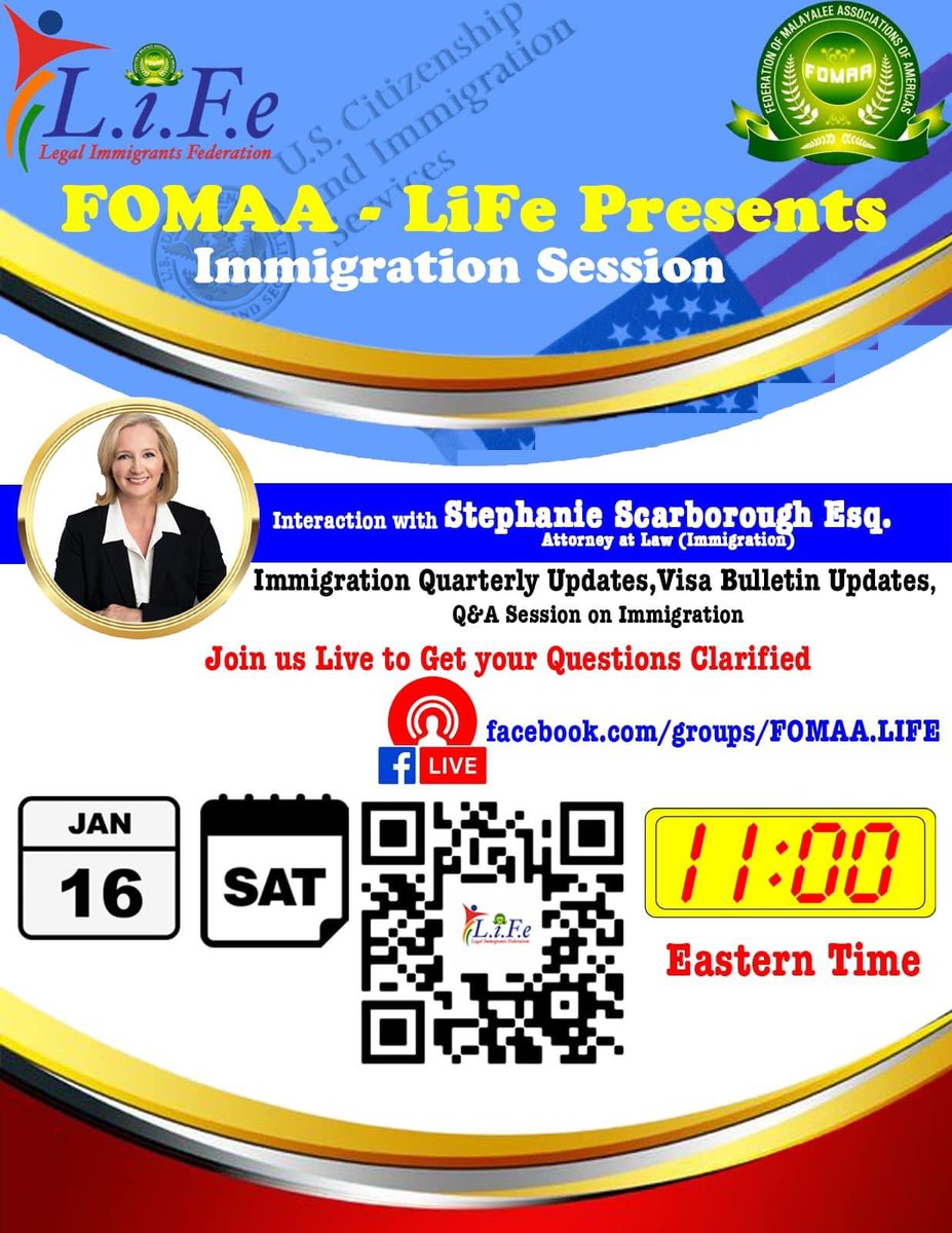 It’s time for an Immigration update, a lot happened in last three months and many of our members are curious to know the happenings around USCIS and legal immigration system. Facebook.com/groups/FOMAA.L…