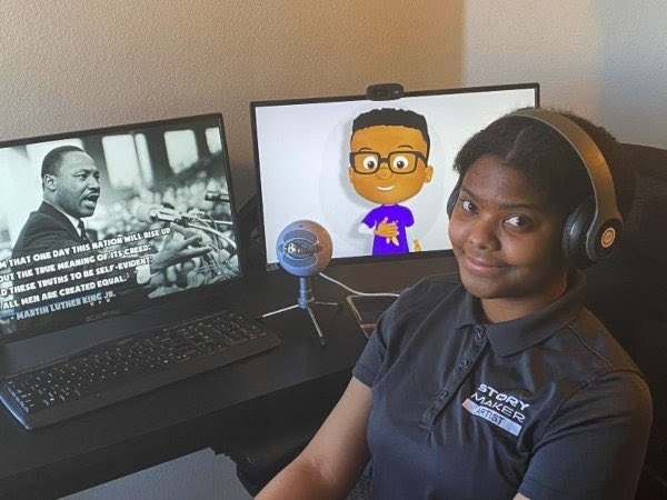 wmStoryMaker's tweet photo. Story Maker artist Ny Gyra Lawson made national news today for her animated tribute to Dr. Martin Luther King Jr.! Learn more and see the video at https://t.co/GJzky0813J! https://t.co/tzcrcke1MC